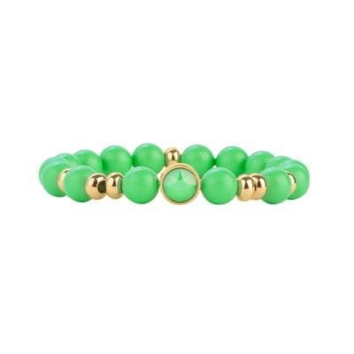 Bracelet Perles L'Audacieux Fluo - Vert Fluo - Or Jaune