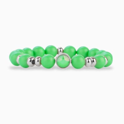 Bracelet Perles L'Audacieux Fluo - Vert Fluo - Palladium