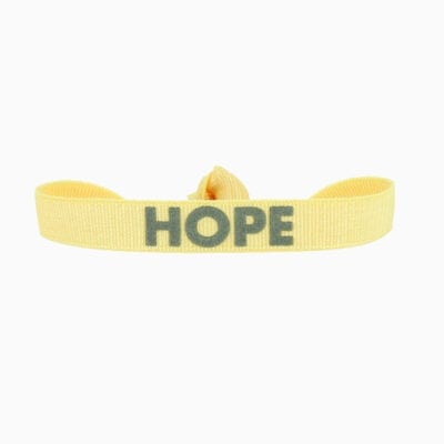 Bracelet Message HOPE - Jaune pale - Kaki