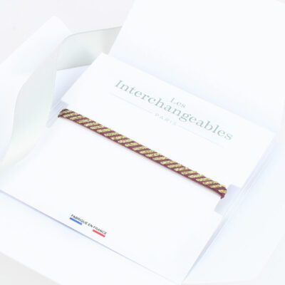 Bracelet Glitter Stripe - Noel 2021 - Bordeaux 87 - Or Jaune
