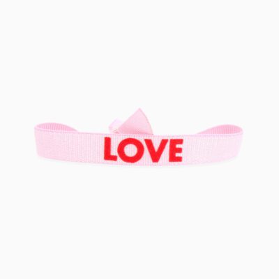Bracelet Message LOVE - Rose - Rouge