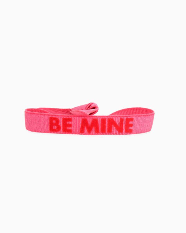Bracelet Message BE MINE - Rose Bonbon - Rouge