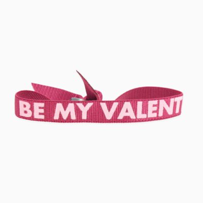 Bracelet Message BE MY VALENTINE - Lie de Vin - Rose