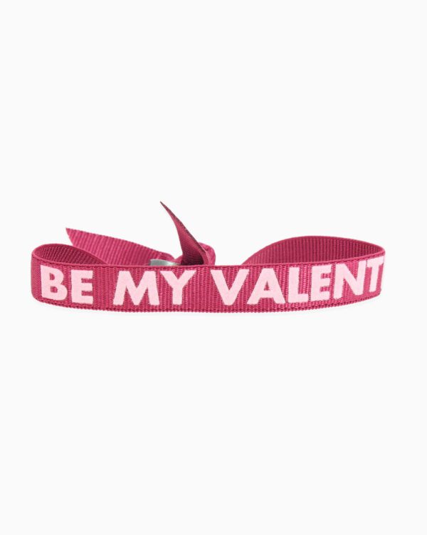 Bracelet Message BE MY VALENTINE - Lie de Vin - Rose