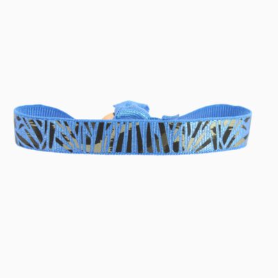 Bracelet Flex Bambou # - Bleu Lavande - Or Jaune