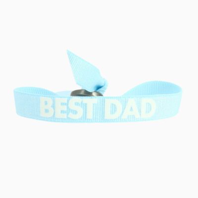 Bracelet Message BEST DAD - Bleu Ciel - Blanc