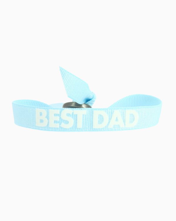 Bracelet Message BEST DAD - Bleu Ciel - Blanc