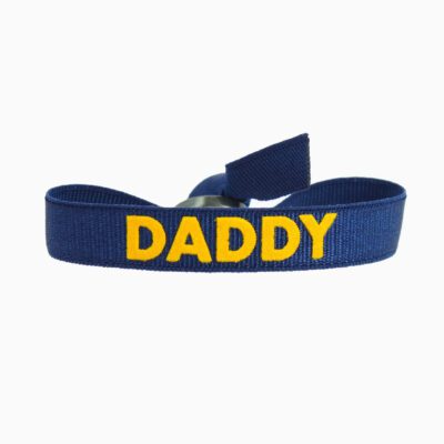 Bracelet Message DADDY - Marine - Jaune d Or