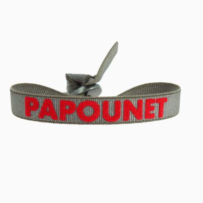 Bracelet Message PAPOUNET - Marron Foncé Clair - Rouge