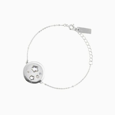 Bracelet Chaine Pluie d Etoiles - Palladium - Cristal