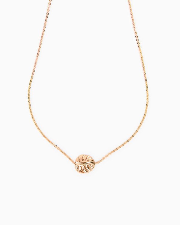 Collier Feuille - Or Rose - Sans