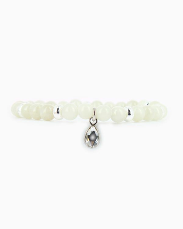 Bracelet Perles Goutte GM - Gris 48 - Palladium/Cristal